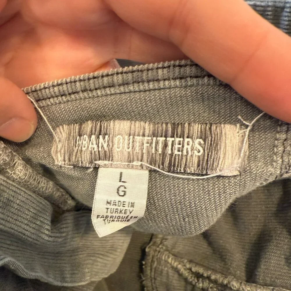 Urban Outfitters Alejandra‎ Grey Corduroy Halter Open Back Mini Dress Size Large - Picture 5 of 7